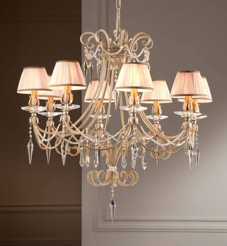 Casa Padrino Barock Kronleuchter  80 x H. 85 cm 8-flammig - Handgefertigte Leuchte aus Italien - Barock Leuchten