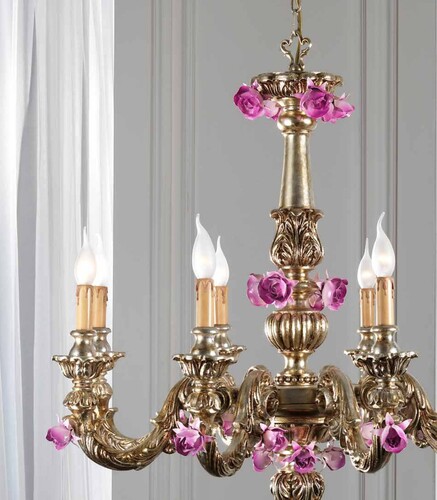 Casa Padrino Barock Kronleuchter  85 x H. 80 cm 8-flammig - Handgefertigte Leuchte aus Italien - Barock Leuchten