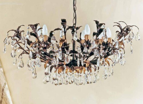 Casa Padrino Barock Kronleuchter  90 x H. 40 cm 10-flammig - Handgefertigte Leuchte aus Italien - Barock Leuchten