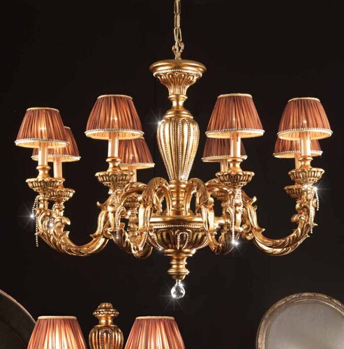 Casa Padrino Barock Kronleuchter  95 x H. 70 cm 8-flammig - Handgefertigte Leuchte aus Italien - Barock Leuchten