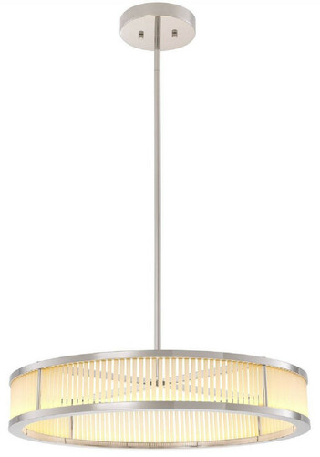 Casa Padrino Luxus LED Kronleuchter Silber / Wei�  70 x H. 15 cm - Moderner runder dimmbarer Kronleuchter - Luxus Qualit�t