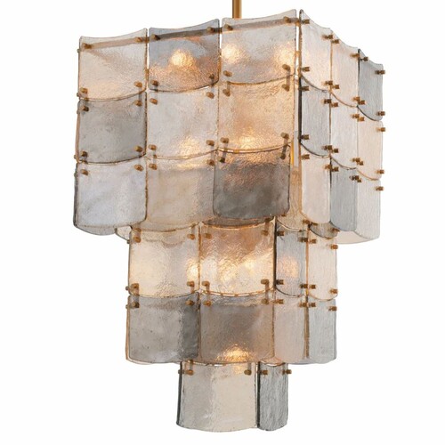 Casa Padrino Luxus Kronleuchter Antik Messing / Grau H. 86,5 cm - Luxus Qualit�t