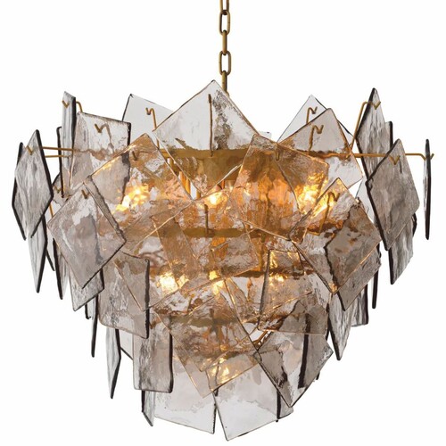 Casa Padrino Luxus Kronleuchter Antik Messing / Grau  80 cm - Luxus Qualit�t