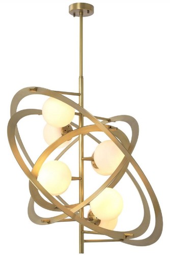 Casa Padrino Designer Kronleuchter Antik Messing / Wei�  92 x 80 x H. 80 cm - Luxus Qualit�t