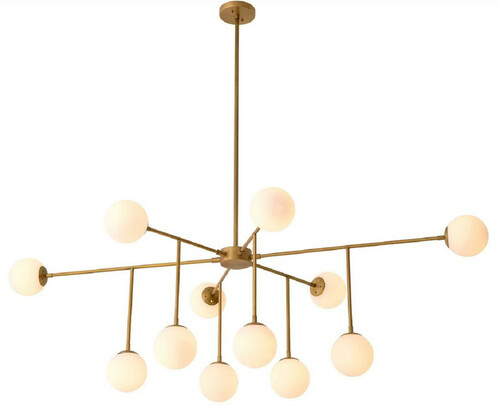 Casa Padrino Luxus Kronleuchter Antik Messing / Wei� 187 x 120 x H. 50 cm - Wohnzimmer Kronleuchter mit verstellbaren Armen - Luxus Leuchten - Luxus Interior - Luxus Qualit�t