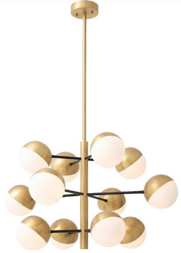 Casa Padrino Luxus Kronleuchter Antik Messingfarben / Wei�  94 x H. 55 cm - Wohnzimmer Kronleuchter - Hotel Kronleuchter - Luxus Qualit�t