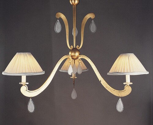 Casa Padrino Luxus Kronleuchter Antikgold  110 x H. 100 cm - Handgefertigter Kronleuchter aus Schmiedeeisen mit Kristallbehang - Luxus Kollektion - Edel & Prunkvoll