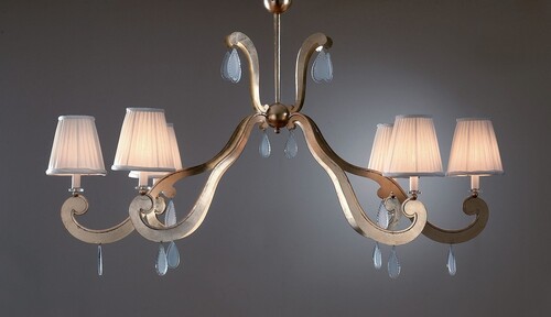 Casa Padrino Luxus Kronleuchter Antikgold B. 130 cm - Handgefertigter Kronleuchter aus Schmiedeeisen mit Kristallbehang - Luxus Kollektion - Edel & Prunkvoll