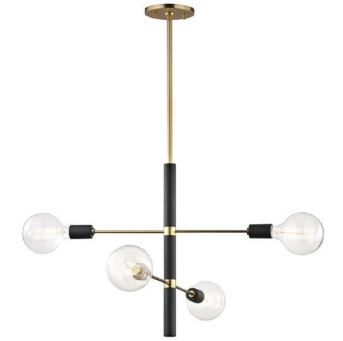 Casa Padrino Kronleuchter Antik Messing / Schwarz  61 x H. 50,8 cm - Luxus Kronleuchter