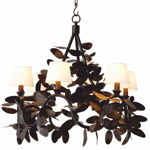 Casa Padrino Luxus Wohnzimmer Kronleuchter Bronze / Wei�  90 cm - Luxus Qualit�t