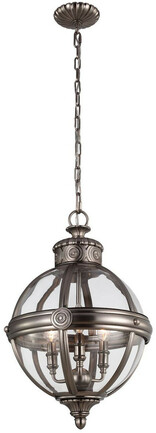 Casa Padrino Luxus Kronleuchter Antik Silber  37,1 x H. 54,9 cm - Runder Kronleuchter im Viktorianischen Stil - Hotel & Restaurant Kronleuchter