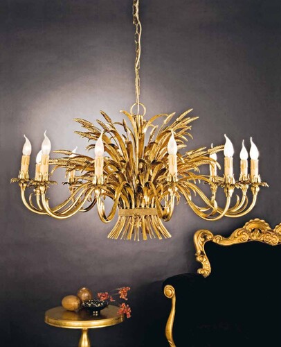 Casa Padrino Barock Kronleuchter Gold  110 x H. 65 cm 12-flammig - Handgefertigte Leuchte aus Italien - Barock Leuchten