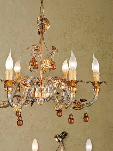 Casa Padrino Barock Kronleuchter Gold  70 x H. 55 cm 6-flammig - Handgefertigte Leuchte aus Italien - Barock Leuchten
