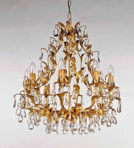Casa Padrino Barock Kronleuchter Gold  70 x H. 68 cm 8-flammig - Handgefertigte Leuchte aus Italien - Barock Leuchten
