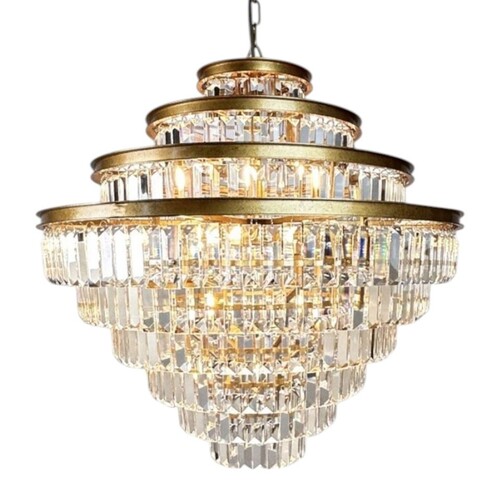 Casa Padrino Luxus Kronleuchter Gold  70 x H. 75 cm - Siebenstufiger Kristall L�ster