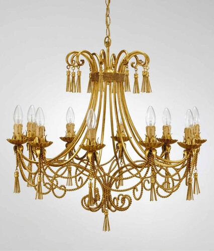 Casa Padrino Barock Kronleuchter Gold  80 x H. 70 cm 10-flammig - Handgefertigte Leuchte aus Italien - Barock Leuchten