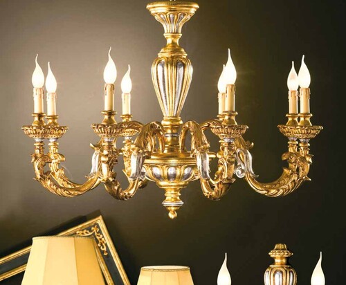 Casa Padrino Barock Kronleuchter Gold  95 x H. 70 cm 8-flammig - Handgefertigte Leuchte aus Italien - Barock Leuchten