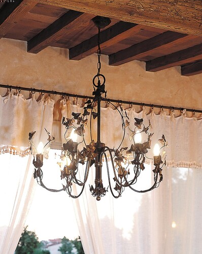 Casa Padrino Luxus Kronleuchter Rostbraun  80 x H. 75 cm - Handgefertigter Kronleuchter aus Schmiedeeisen mit Blattwerk - Luxus Kollektion - Edel & Prunkvoll