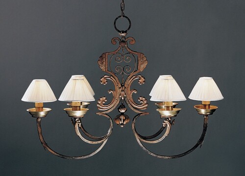 Casa Padrino Luxus Kronleuchter Rostbraun B. 120 x H. 80 cm - Handgefertigter Kronleuchter aus Schmiedeeisen - Luxus Kollektion - Edel & Prunkvoll
