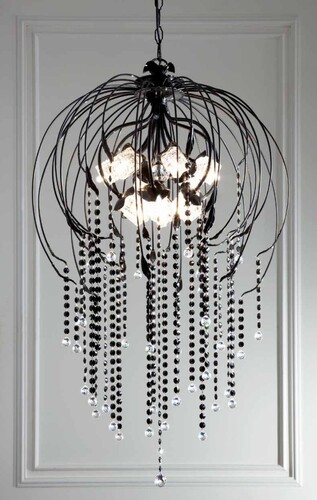 Casa Padrino Barock Kronleuchter Schwarz Gl�nzend  65 x H. 115 cm 12-flammig - Handgefertigte Leuchte aus Italien - Barock Leuchten