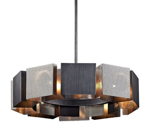 Casa Padrino Luxus Kronleuchter Graphit / Silber  69,9 x H. 18,4 cm - Luxus Kollektion