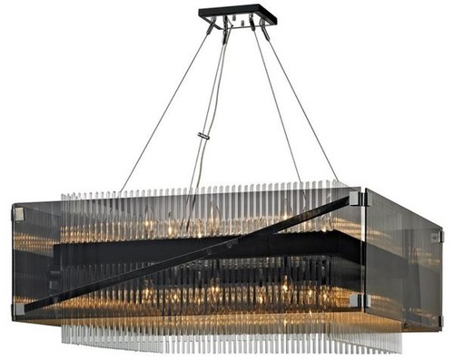 Casa Padrino Luxus Kronleuchter Silber / Schwarz / Dunkelbronze 87,7 x 87,7 x H. 36,9 cm - Luxus Qualit�t