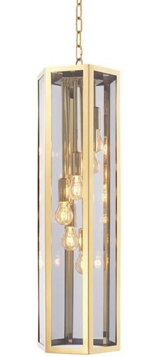 Casa Padrino Luxus Kronleuchter Gold / Grau 23 x 23 x H. 77 cm - Hotel & Restaurant M�bel