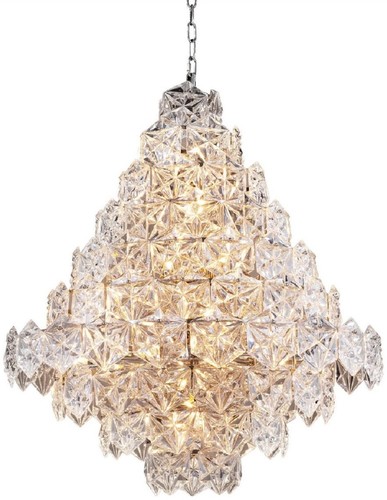 Casa Padrino Luxus Kronleuchter Silber / klares Glas  80 x H. 95 cm - Hotel & Restaurant Kronleuchter - Luxus Qualit�t