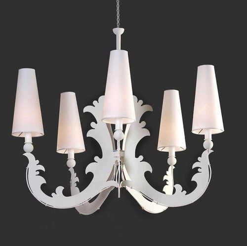 Casa Padrino Luxus Kronleuchter Wei�  115 x H. 110 cm - Handgefertigter Kronleuchter aus Schmiedeeisen - Luxus Kollektion - Edel & Prunkvoll