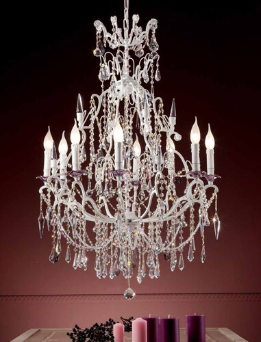 Casa Padrino Barock Kronleuchter Wei� Matt  70 x H. 110 cm 8-flammig - Handgefertigte Leuchte aus Italien - Barock Leuchten