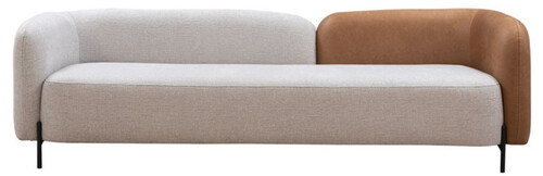 Casa Padrino Luxus Sofa Hellgrau / Braun / Schwarz 255 x 90 x H. 70 cm - Wohnzimmer Sofa - Wohnzimmer M�bel - Luxus M�bel - Luxus Einrichtung