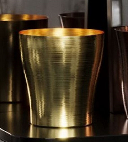 Casa Padrino Luxus Kupfer Champagnerk�hler Gold  18 x H. 19 cm - Runder Weink�hler - Sektk�hler - Gastronomie Accessoires - Restaurant Accessoires - Hotel Accessoires - Luxus Qualit�t