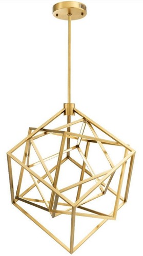 Casa Padrino Designer LED Kronleuchter Antik Messingfarben 82 x 78 x H. 82 cm - Moderner Luxus Kronleuchter - Luxus M�bel