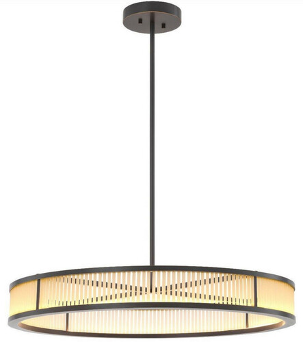 Casa Padrino Luxus LED Kronleuchter Bronzefarben / Wei�  90 x H. 15 cm - Moderner runder dimmbarer Kronleuchter - Luxus Qualit�t