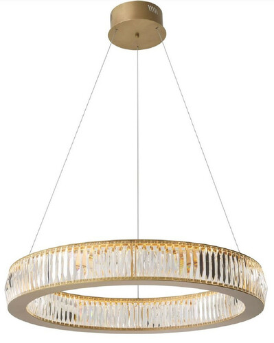 Casa Padrino Luxus LED Kronleuchter Antik Messing  91 x H. 13-200 cm - Runder Wohnzimmer Kronleuchter mit Kristallglas - Luxus Qualit�t