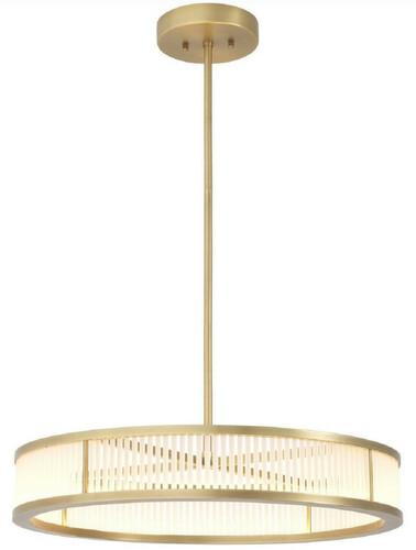 Casa Padrino Luxus LED Kronleuchter Antik Messingfarben / Wei�  70 x H. 15 cm - Moderner runder dimmbarer Kronleuchter - Luxus Qualit�t