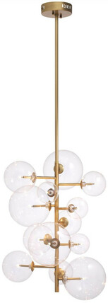 Casa Padrino Luxus Halogen Kronleuchter Antik Messingfarben 26 x 26 x H. 71 cm - Moderner Kronleuchter mit runden Glas Lampenschirmen - Luxus Kollektion