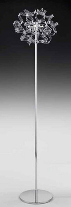 Casa Padrino Luxus LED Stehleuchte Silber  45 x H. 175 cm - Wohnzimmer Stehlampe mit 12 Glaselementen - Hotel Stehleuchte - Luxus Qualit�t - Made in Italy