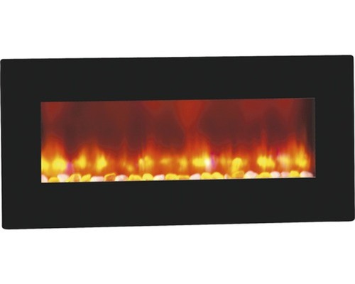 Casa Padrino Luxus LED Wandkamin Schwarz 98 x 45 cm - Elekro Wand Kamin 
