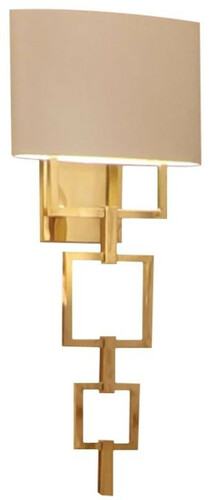 Casa Padrino Luxus Designer Wandleuchte Gold / Elfenbeinfarben 36 x 20 x H. 115 cm - Edle vergoldete Messing Wandlampe - Hotel M�bel - Luxus Qualit�t