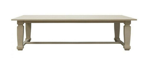 Casa Padrino Luxus Landhausstil Esstisch Hellgrau 220 x 100 x H. 77 cm - Handgefertigter Massivholz K�chentisch - Edle Landhausstil Massivholz Esszimmer M�bel