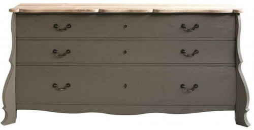 Casa Padrino Luxus Landhausstil Massivholz Kommode mit 3 Schubladen Antik Grau / Naturfarben 187 x 50 x H. 90 cm - Landhausstil M�bel - Luxus Qualit�t