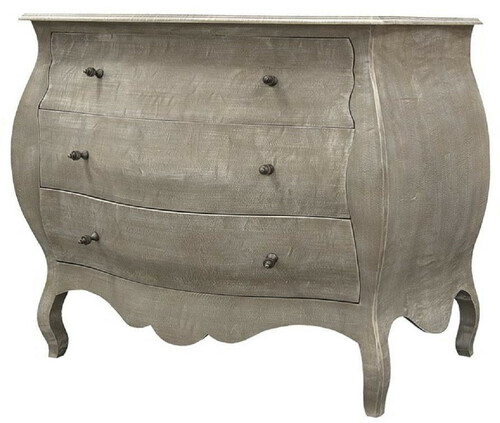 Casa Padrino Luxus Landhausstil Massivholz Kommode mit 3 Schubladen Grau - Handgefertigte Landhausstil M�bel - Luxus Qualit�t