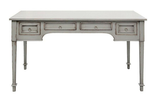 Casa Padrino Luxus Landhausstil Schreibtisch mit 4 Schubladen Antik Grau 100 x 65 x H. 75 cm - Handgefertigter Massivholz Sekretr - Brombel im Landhausstil