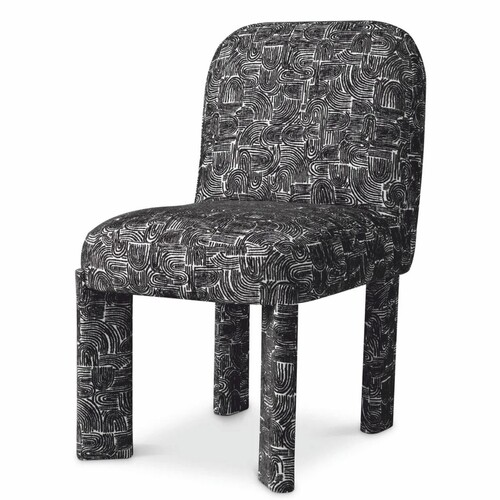 Casa Padrino Luxus Esszimmer Stuhl Schwarz / Wei� H. 84,5 cm - Esszimmer M�bel