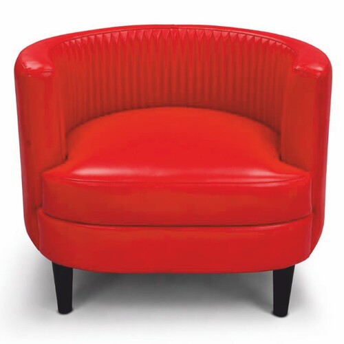 Casa Padrino Luxus Leder Sessel Rot / Schwarz - Wohnzimmer Echtleder M�bel