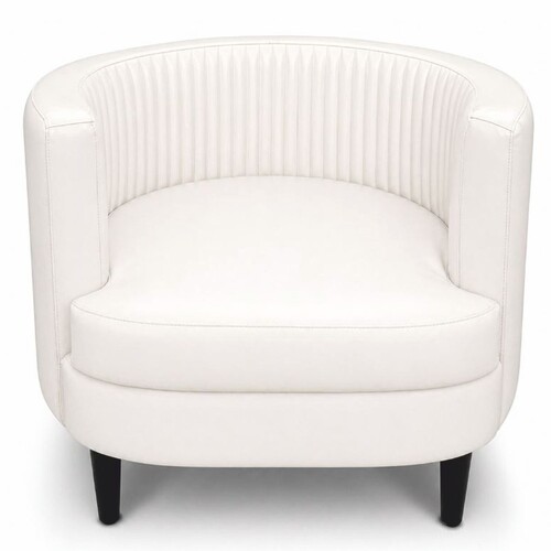 Casa Padrino Luxus Leder Sessel Wei� / Schwarz - Wohnzimmer Echtleder M�bel