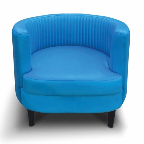 Casa Padrino Luxus Leder Sessel Blau / Schwarz - Wohnzimmer Echtleder M�bel