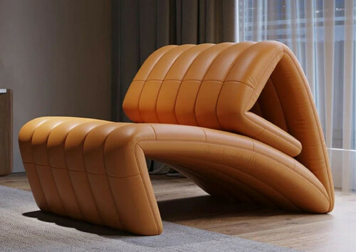 Casa Padrino Luxus Designer Leder Sessel Braun 75 x 135 x H. 80 cm - Echtleder Wohnzimmer Sessel - Hotel Sessel - Wohnzimmer M�bel - Hotel M�bel - Luxus Qualit�t - Made in Italy