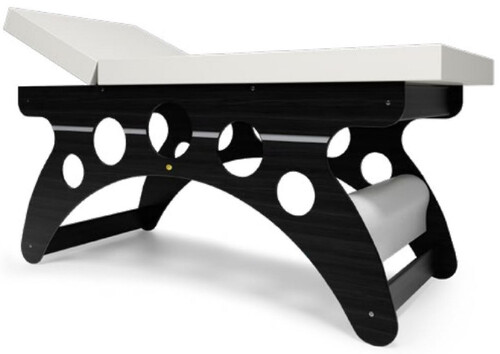 Casa Padrino Luxus Massageliege Schwarz / Wei� 190 x 70 x H. 77 cm - Handgefertigte Massageliege mit verstellbarer Kopfst�tze - Luxus Qualit�t - Made in Italy